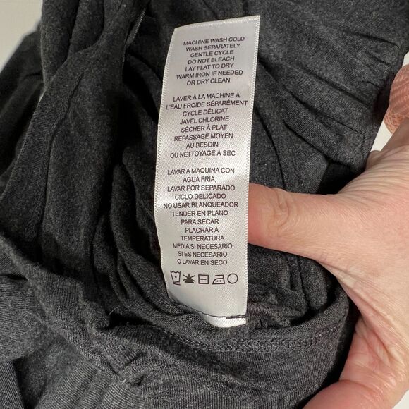 Frame Womens Plunge Twist Front Long Sleeve Modal Top Gray Charcoal Small Sexy - Picture 7 of 13